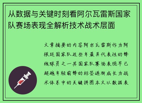 从数据与关键时刻看阿尔瓦雷斯国家队赛场表现全解析技术战术层面